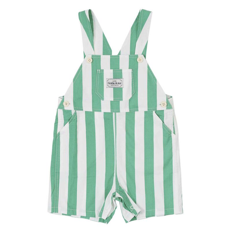 Goldie + Ace Happy Stripe Button Burton Overalls 3-5Y image number 0